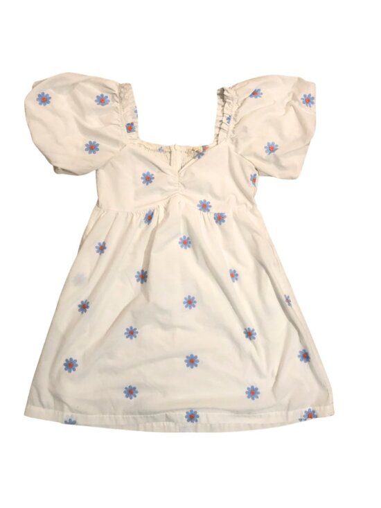 Altar'd State Dresses & Skirts - Altar'd State White Cotton Floral Boho Smocked Puff Sleeve Summer Dress size S